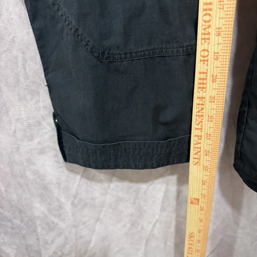 lauren ralph lauren Women's Black Cargo Crop Pants Pockets Button Up Hem 8